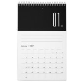 Modern Schwarz-Weiß Minimalistisch Kalender (Jan 2027)
