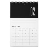 Modern Schwarz-Weiß Minimalistisch Kalender (Feb 2027)