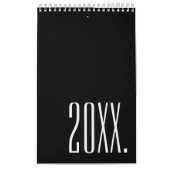 Modern Schwarz-Weiß Minimalistisch Kalender (Titelbild)