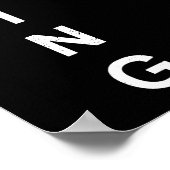 Modern Schwarz & Weiß Pop Art Lion Kopfvorlage Poster (Ecke)