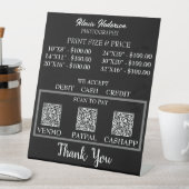 Modern Schwarz-Weiß-QR-Code Druckgröße & Preis Sockelschild (In Situ)