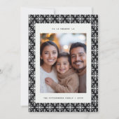 Modern Schwarz-Weiß-Skandinavien-Schneeflockkarte Feiertagskarte (Vorderseite)