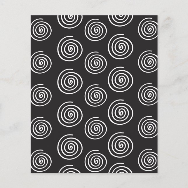 Modern Schwarz-Weiß-Spirale Scrapbook Paper (Vorderseite)