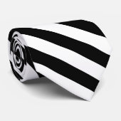 Modern Schwarz-Weiß Streifen Muster Krawatte (Gerollt)