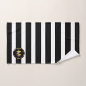 Modern Schwarz-weiß Stripes Monogram Badhandtuch Set (Handtuch)