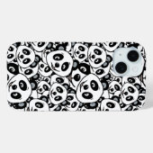 Modern Schwarz-Weiß Süßer Panda-Bär-Muster Case-Mate iPhone Hülle (Rückseite (Horizontal))