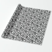 Modern Schwarz-Weiß Süßer Panda-Bär-Muster Geschenkpapier (Ungerollt)