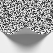 Modern Schwarz-Weiß Süßer Panda-Bär-Muster Geschenkpapier (Ecke)