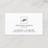 Modern Schwarz-weiß Template Creative Monogram Visitenkarte (Rückseite)