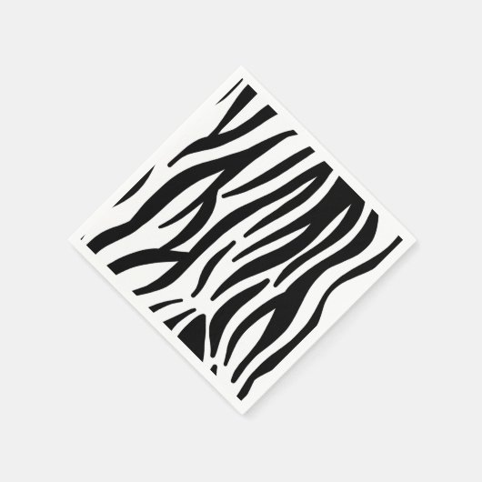 Modern Schwarz-Weiß-Zebrastreifen Serviette (Ecke)