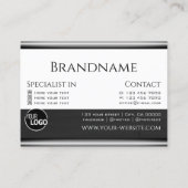 Modern Schwarz-weiße Holzkörbe-Holzkarten-Logo Visitenkarte (Rückseite)