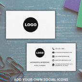 Modern Schwarz-weiße Social Media Website Logo Visitenkarte