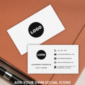 Modern Schwarz-weiße Social Media Website Logo Visitenkarte