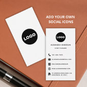 Modern Schwarz-weiße Social Media Website Logo Visitenkarte