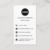 Modern Schwarz-weiße Social Media Website Logo Visitenkarte (Vorderseite)