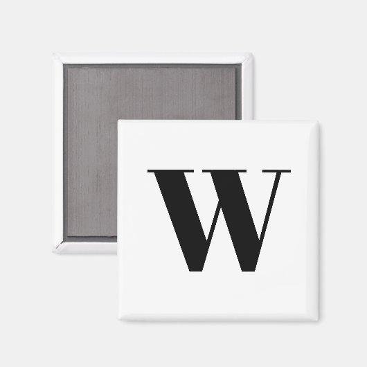 Modern Schwarz-weißer, benutzerdefinierter Anfangs Magnet (Vorderseite/Rückseite)