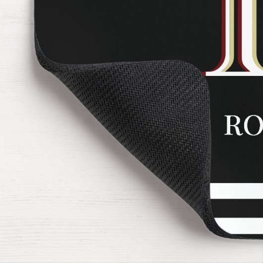 Modern Schwarz-weißer Name für Personalisierte Mon Mousepad (Ecke)