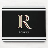 Modern Schwarz-weißer Name für Personalisierte Mon Mousepad (Vorne)
