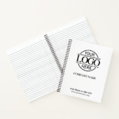 Modern Schwarz-weißes Firmenlogo Notizblock (Innenseite)