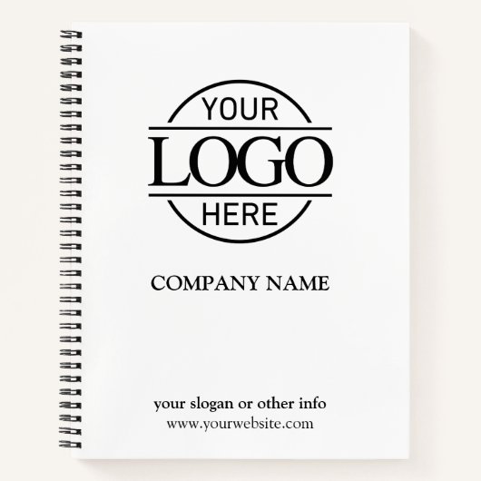 Modern Schwarz-weißes Firmenlogo Notizblock (Vorderseite)
