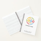 Modern Schwarz-weißes Firmenlogo Notizblock (Innenseite)