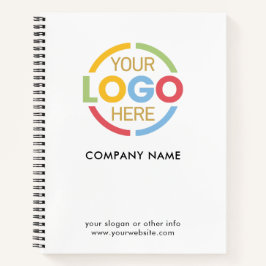 Modern Schwarz-weißes Firmenlogo Notizblock