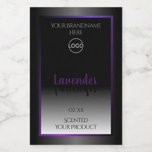 Modern Schwarz-weißes Label-Lila-Rahmen-Logo Lebensmitteletikett