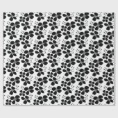 Modern Schwarz-weißes Musterpapier für Blumenmuste Geschenkpapier (Flach)