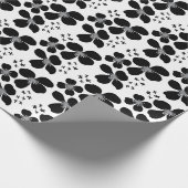 Modern Schwarz-weißes Musterpapier für Blumenmuste Geschenkpapier (Ecke)