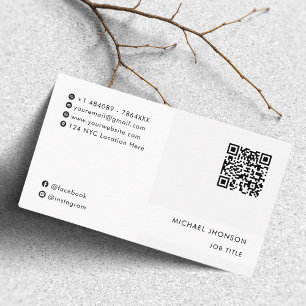 Modern Schwarz-weißes QR-Code-Symbol für soziale M Visitenkarte