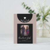Modern Schwarze Formen Save the Date Postcard Postkarte (Stehend Vorderseite)