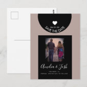 Modern Schwarze Formen Save the Date Postcard Postkarte (Vorne/Hinten)