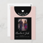 Modern Schwarze Formen Save the Date Postcard Postkarte (Vorne/Hinten)