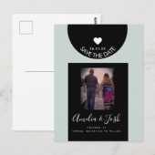 Modern Schwarze Formen Save the Date Postcard Postkarte (Vorne/Hinten)