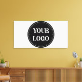 Modern Schwarzer QR-Code | Sleek und Beruflich Leinwanddruck (Insitu (Wohnzimmer))