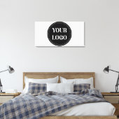 Modern Schwarzer QR-Code | Sleek und Beruflich Leinwanddruck (Insitu (Schlafzimmer))