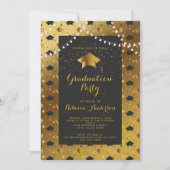 Modern Schwarzes Gold Einfach Minimalistisch Einladung (Vorderseite)