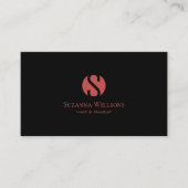 Modern Schwarzes Indianerrot mit Monogramm und Log Visitenkarte (Vorderseite)