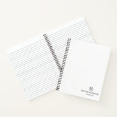 Modern Schwarzweiß-Personalisierte Monogramm Notizblock (Innenseite)