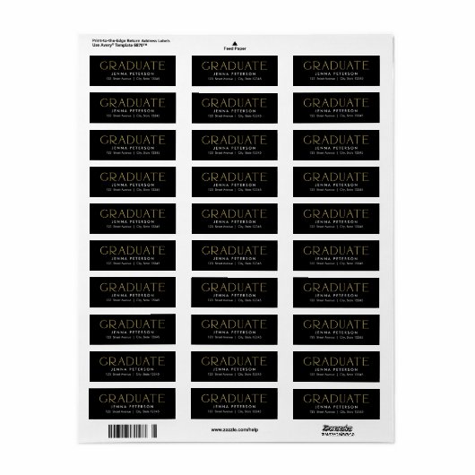 Modern Scrapbook Abschluss Address Label (Vorne)