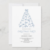 Modern Scribble Bow Weihnachts-Party Einladung (Vorderseite)