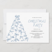Modern Scribble Bow Weihnachts-Party Einladung (Vorderseite)