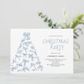Modern Scribble Bow Weihnachts-Party Einladung (Stehend Vorderseite)