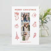 Modern Scribble Foto Weihnachtskarte Feiertagskarte (Stehend Vorderseite)