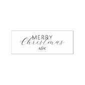 Modern Scrip Merry Christmas Name Holiday Gummistempel (Prägung)