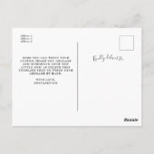 Modern Script 10 Foto Collage New Baby Vielen Dank Postkarte (Rückseite)