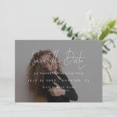 Modern Script 2025 Foto Overlay Abschluss Save The Date (Stehend Vorderseite)