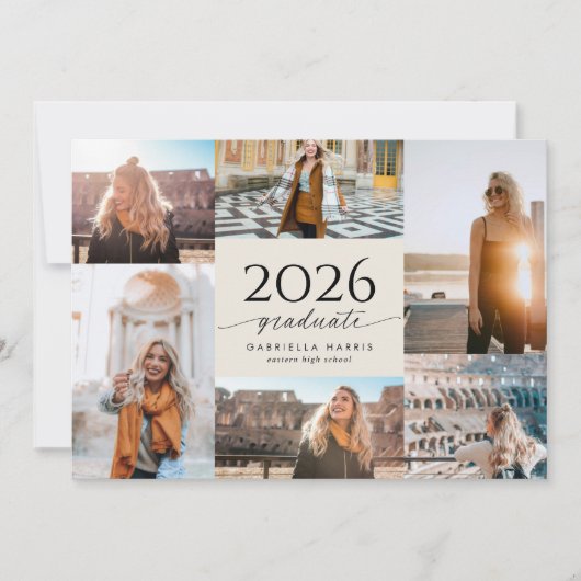 Modern Script 2026 Graduation  Einladung (Vorderseite)