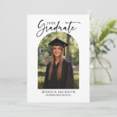 Modern Script 20XX Graduate 5 Photo  Einladung (Stehend Vorderseite)