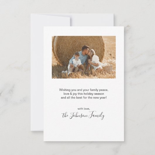 Modern Script 2 Foto Collage Weihnachtskarte Einladung (Rückseite)